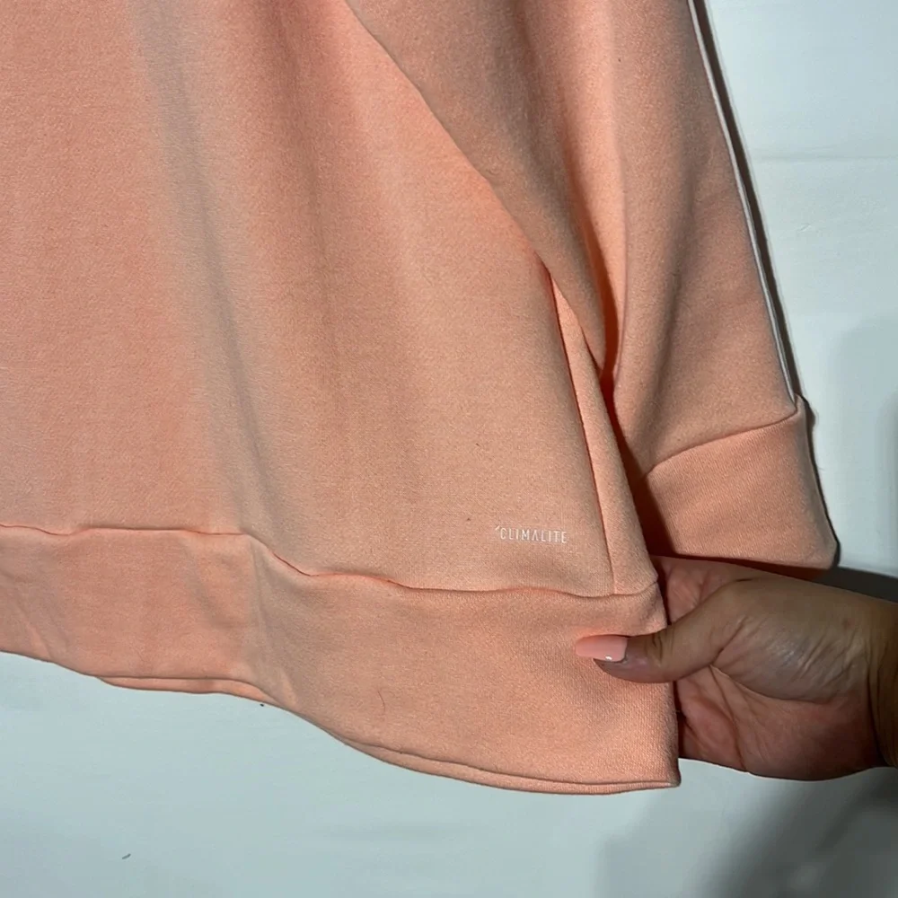 Adidas Classic Peach 3 Stripe Pullover Crewneck Sweater Size 2XL - Picture 7 of 7